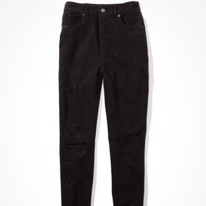 American Eagle Black Distressed Skinny Jeans